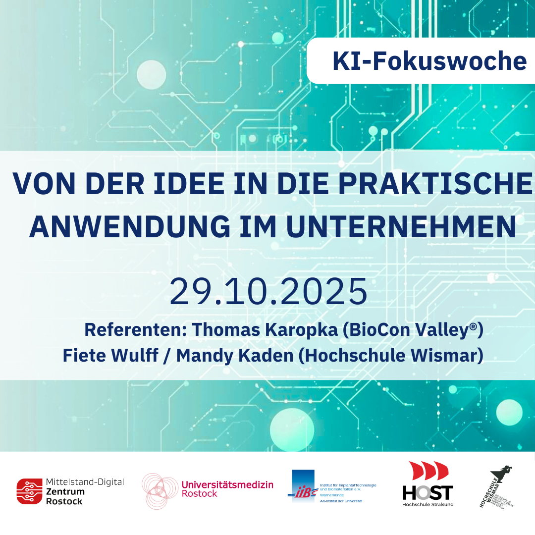 Fokuswoche Künstliche Intelligenz: Von der Idee in die praktische Anwendung im Unternehmen